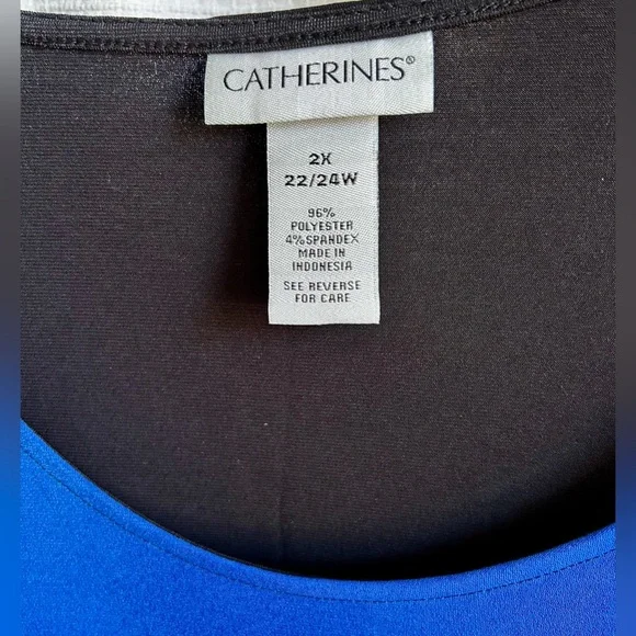 Catherines NWT Blue and Black Women's Pullover Mid-Length Dress 2X - Picture 3 of 5
